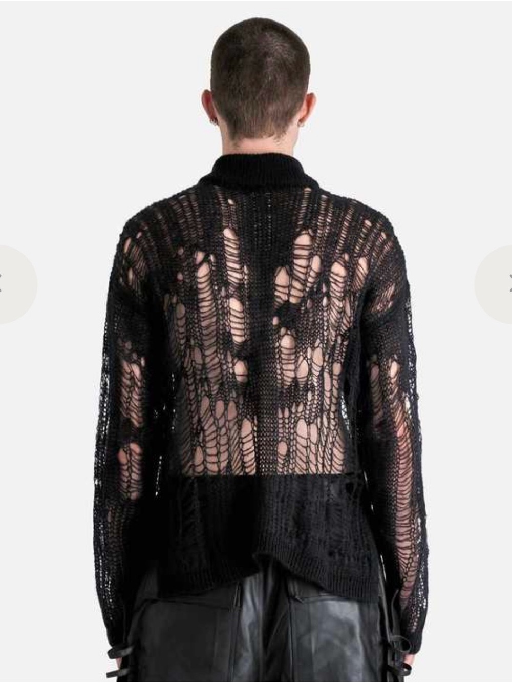 RICK OWENS Tommy Open Knit Sweater size M - Picture 2 of 12